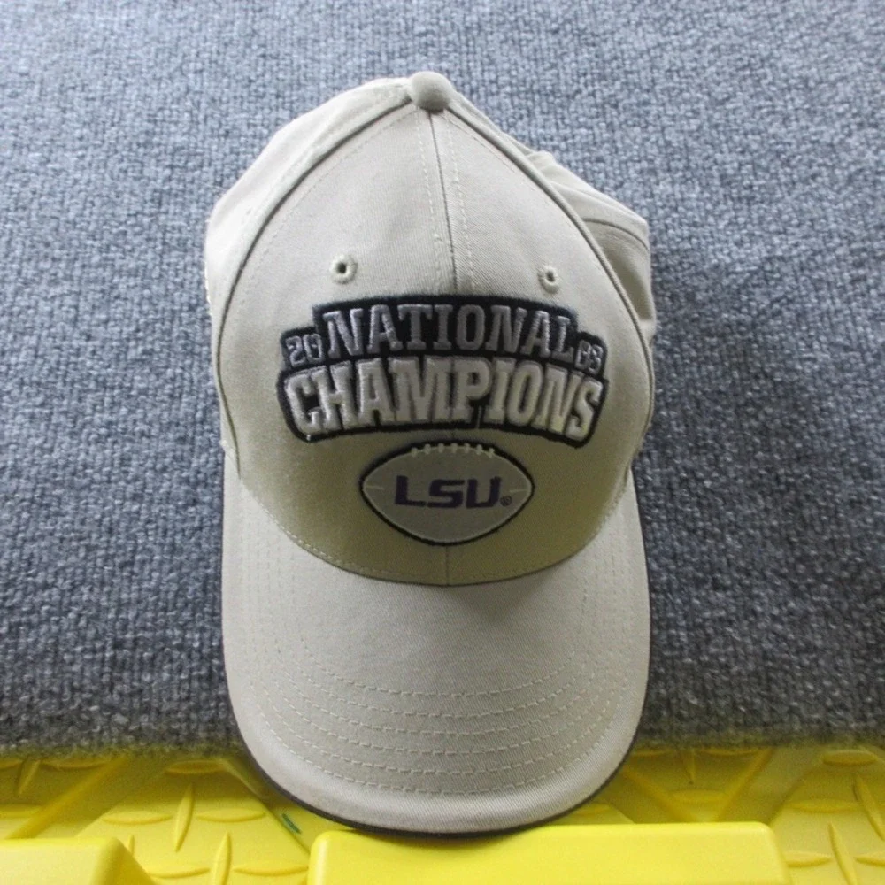 LSU‎ Tigers Hat Cap Adult Beige Strap Back 2003 National Champions Nike Mens